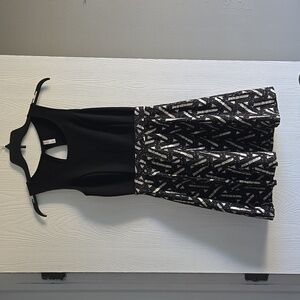NWOT black silver design dress